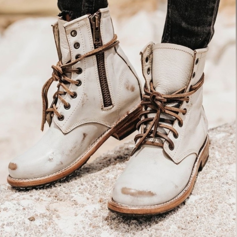 FREEBIRD BY STEVEN OG Manchester Combat Boot In Taupe